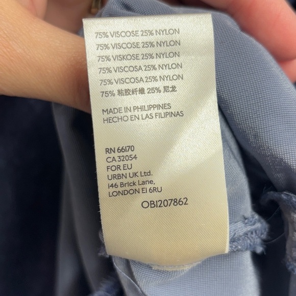 NWT Anthropologie Melody Crushed Velvet Blue Long Sleeve Tunic Mini Dress - Picture 7 of 10